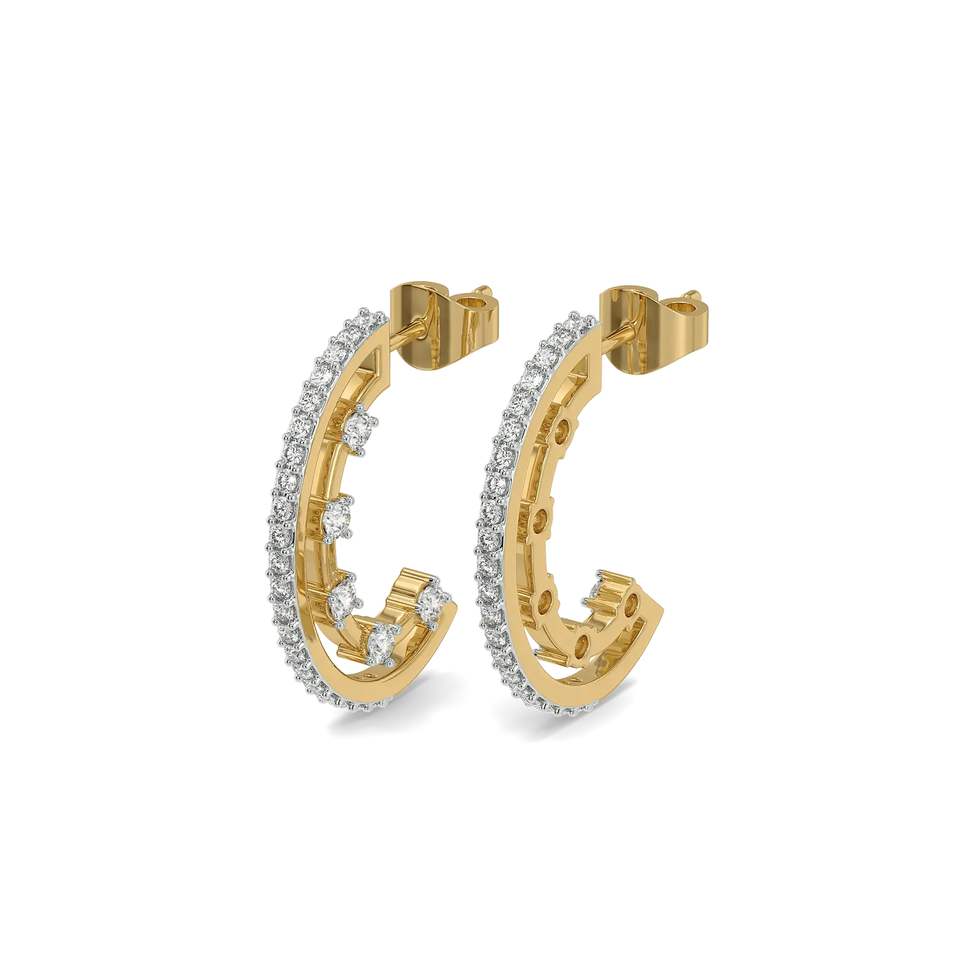 Constant Companion Pure Gold Lab Diamond Hoop Earrings
