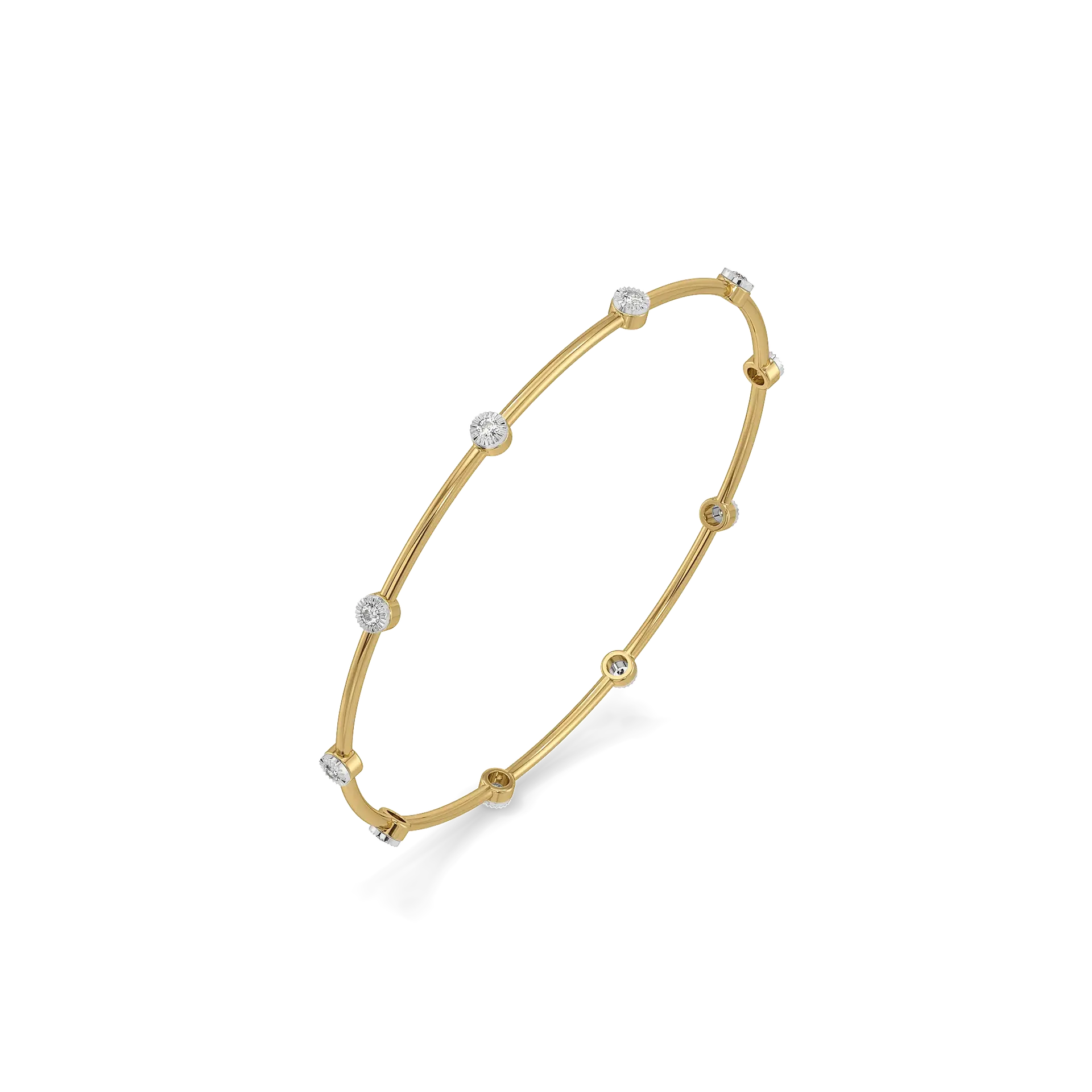 Constellation Star Pure Gold Lab Diamond Bangle