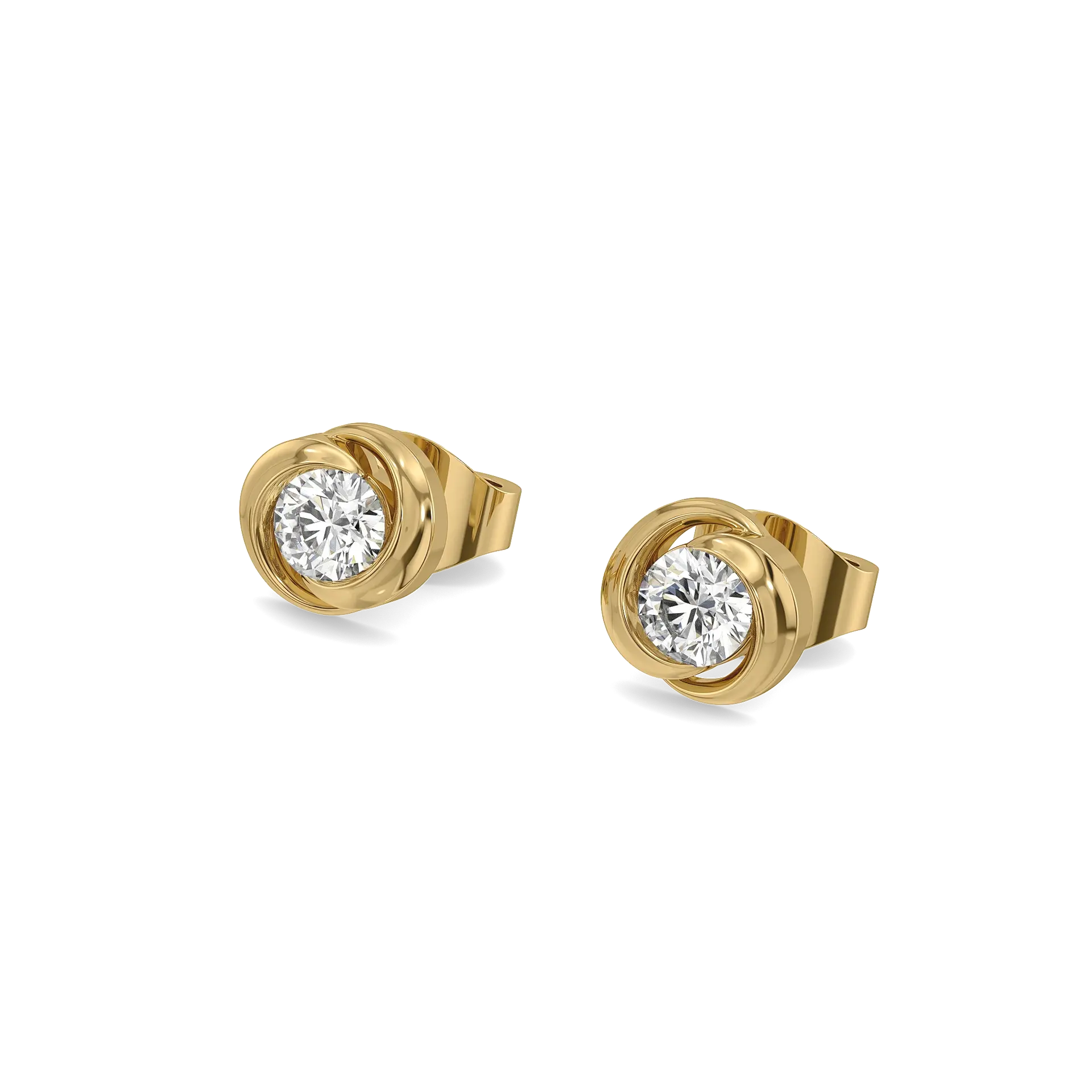 Cosmic Orbital - Pure Gold Lab Diamond Earrings