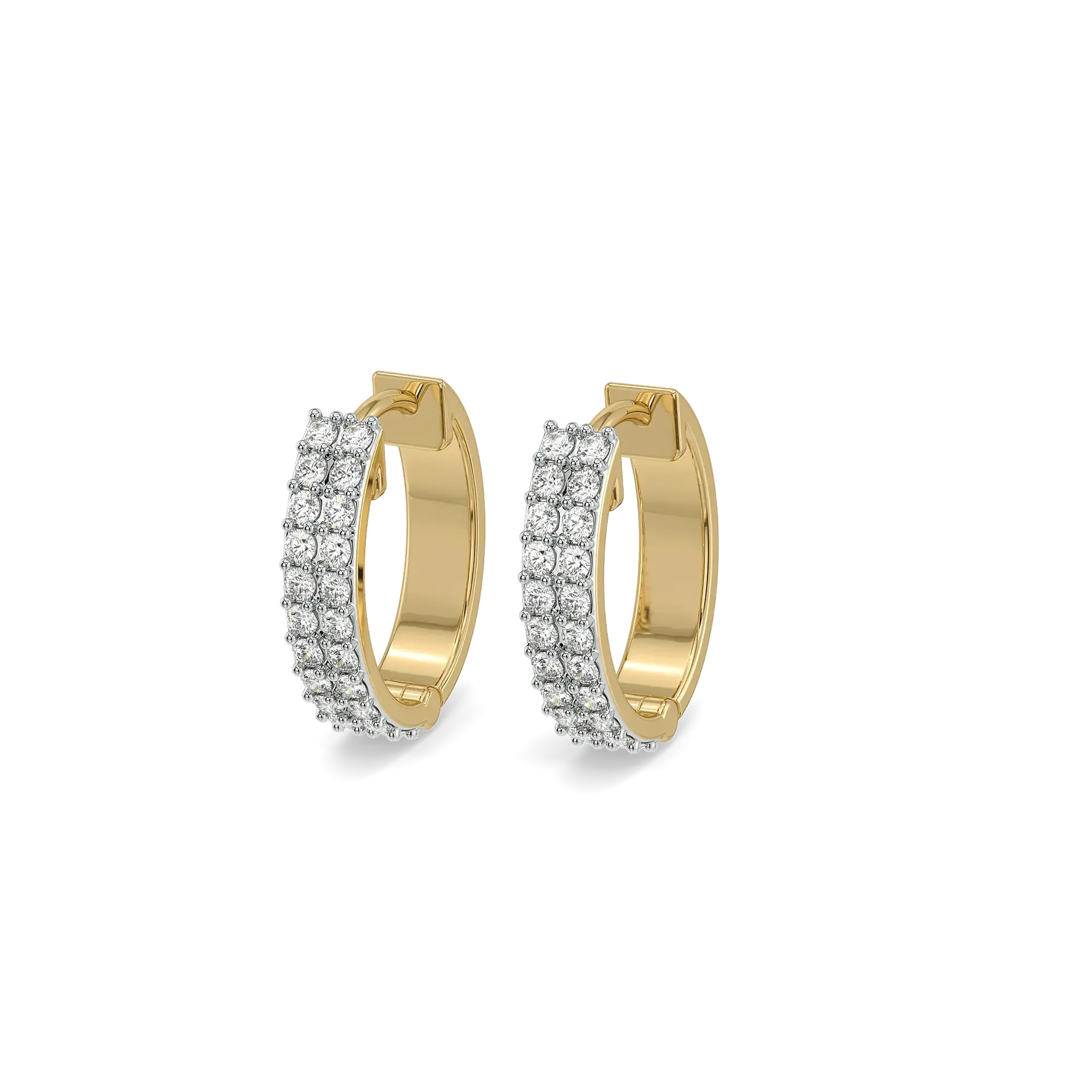 The Cosmic Ring Pure Gold Lab Grown Diamond Hoop Earrings