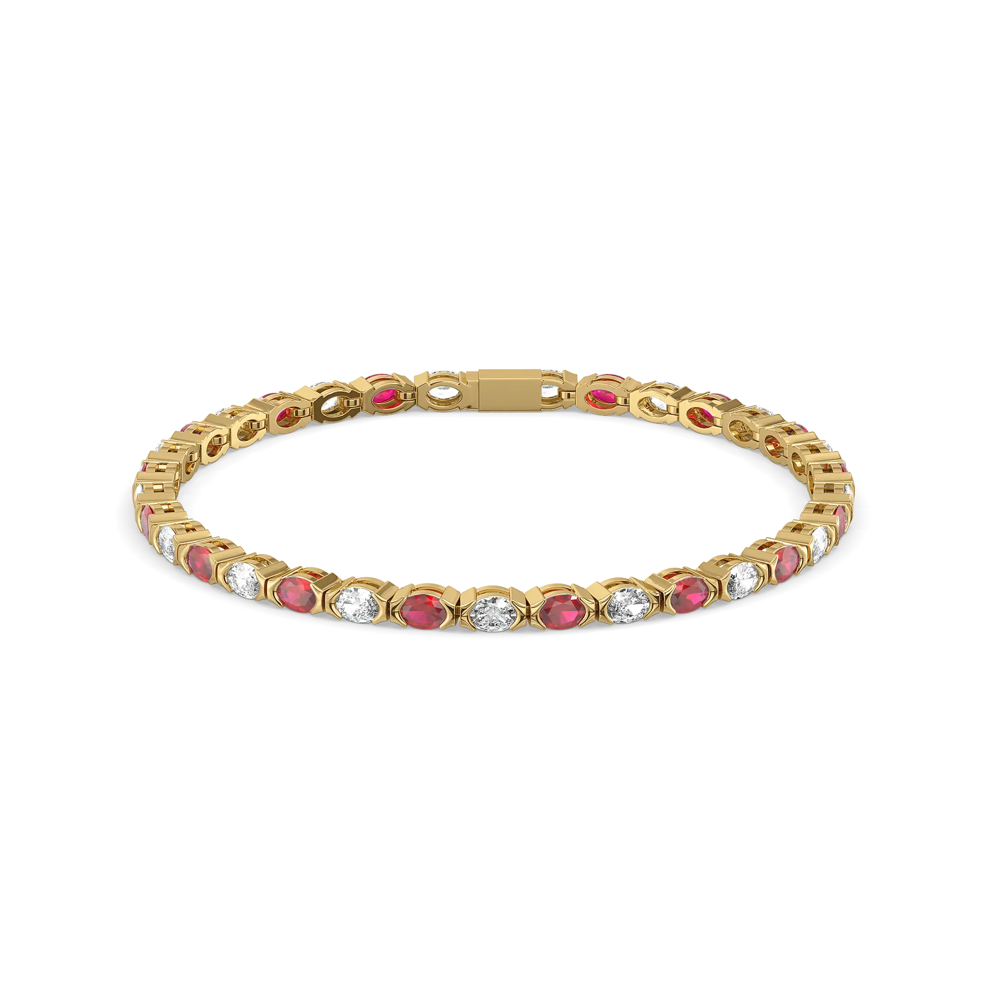 Crimson Arc - Pure Gold Lab Diamond Tennis Bracelet — image 1