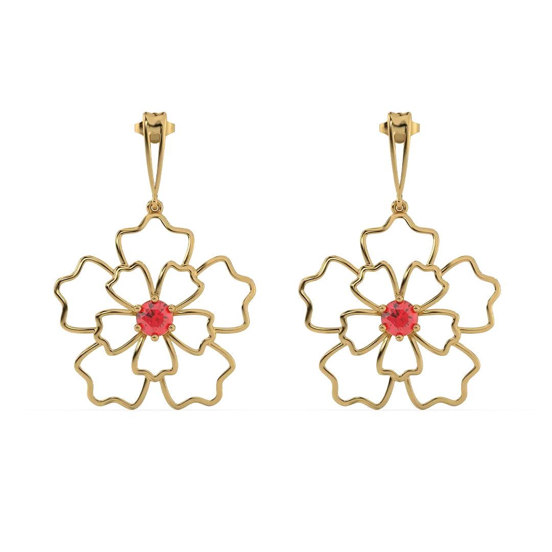 Crimson Bloom - Ruby Drops Earrings — image 1