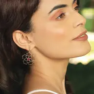 Crimson Bloom - Ruby Drops Earrings thumbnail 2