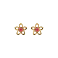 Crimson Bloom - Ruby Stud Earrings thumbnail 4