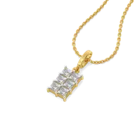 Crown Square - Pure Gold Lab Diamond Pendant thumbnail 2