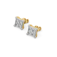 Crown Square - Pure Gold Lab Diamond Stud Earrings thumbnail 1
