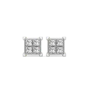Crown Square - Pure Gold Lab Diamond Stud Earrings thumbnail 2