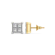 Crown Square - Pure Gold Lab Diamond Stud Earrings thumbnail 3