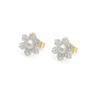 Crystal Pearls - Lab Diamond Earrings thumbnail 1