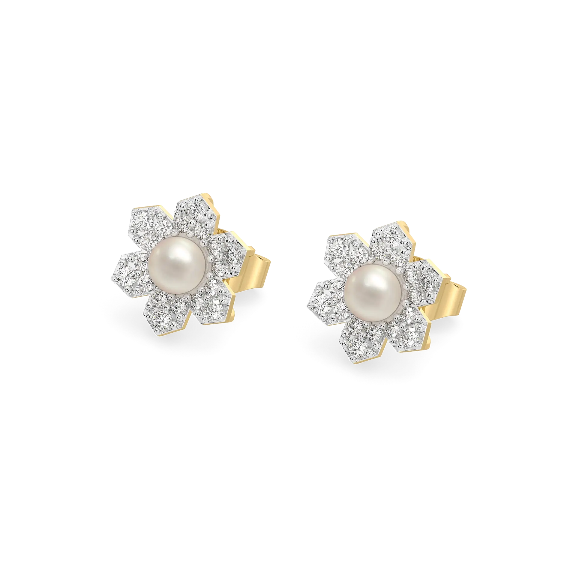 Crystal Pearls - Lab Diamond Earrings