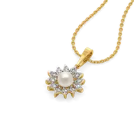 Crystal Pearls - Lab Diamond Pendant thumbnail 4