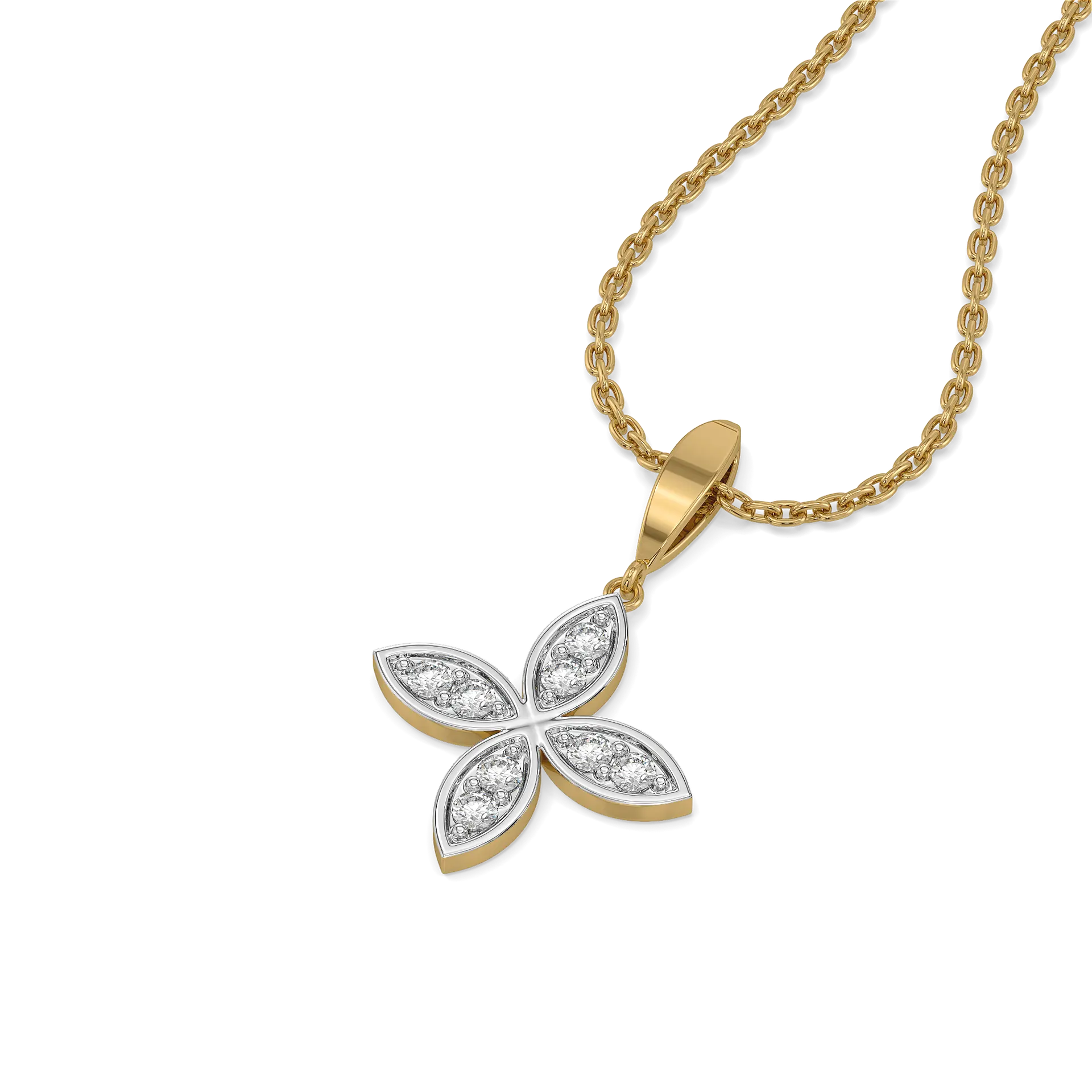 Daffodil Flora - Pure Gold Lab Diamond Pendant — image 1