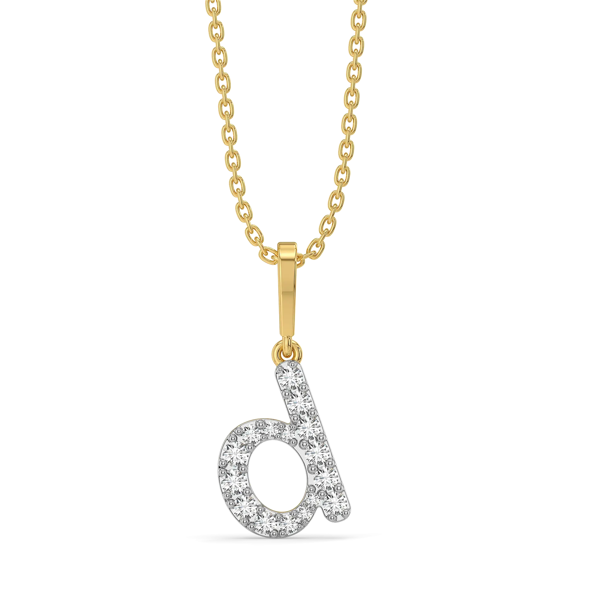 Dainty D - Lab Diamond Alphabet Pendant — image 1