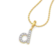 Dainty D - Lab Diamond Alphabet Pendant thumbnail 2