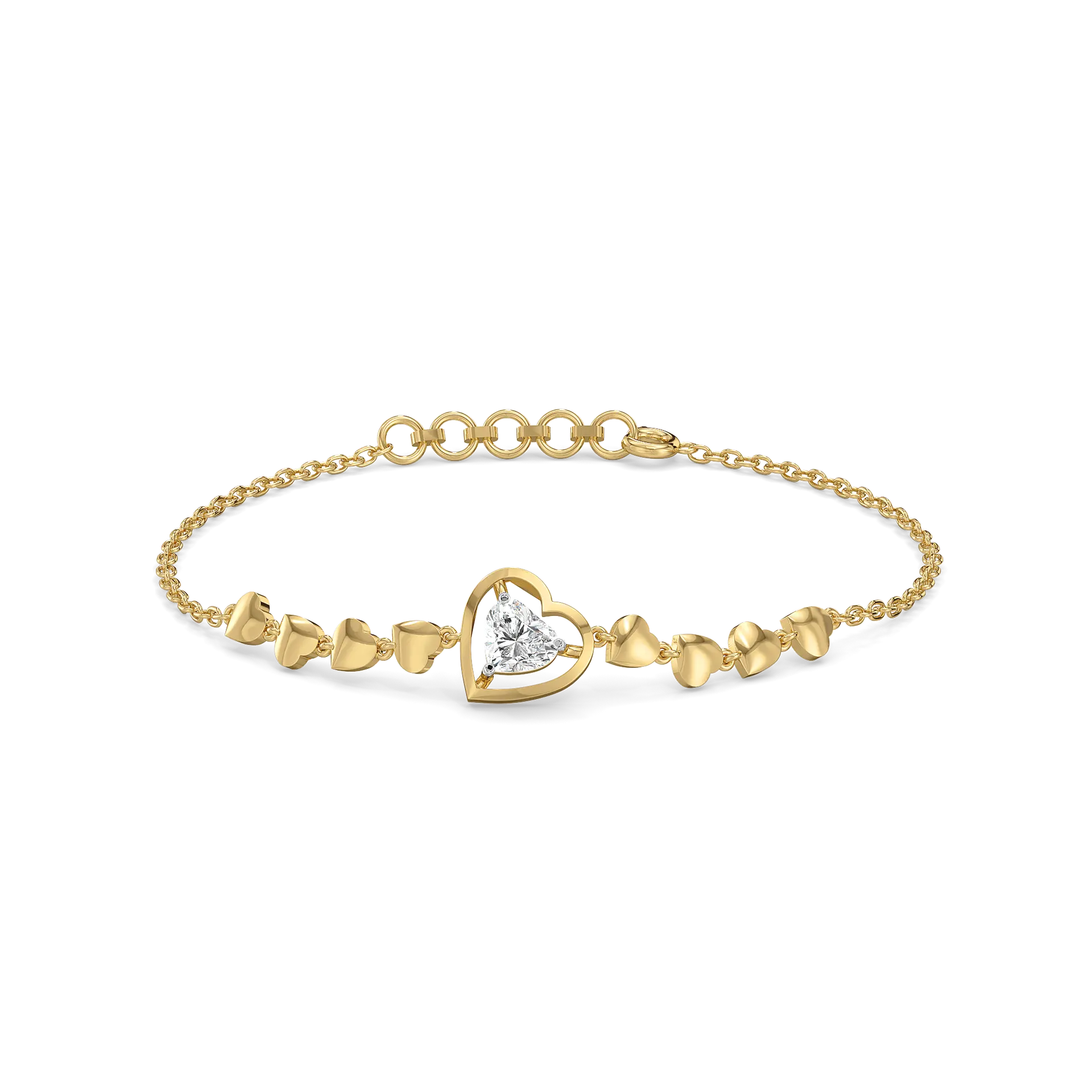 Dangling Hearts - Lab Diamond Bracelet