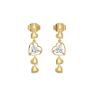 Dangling Hearts - Lab Diamond Drop Earrings thumbnail 1