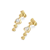 Dangling Hearts - Lab Diamond Drop Earrings thumbnail 2
