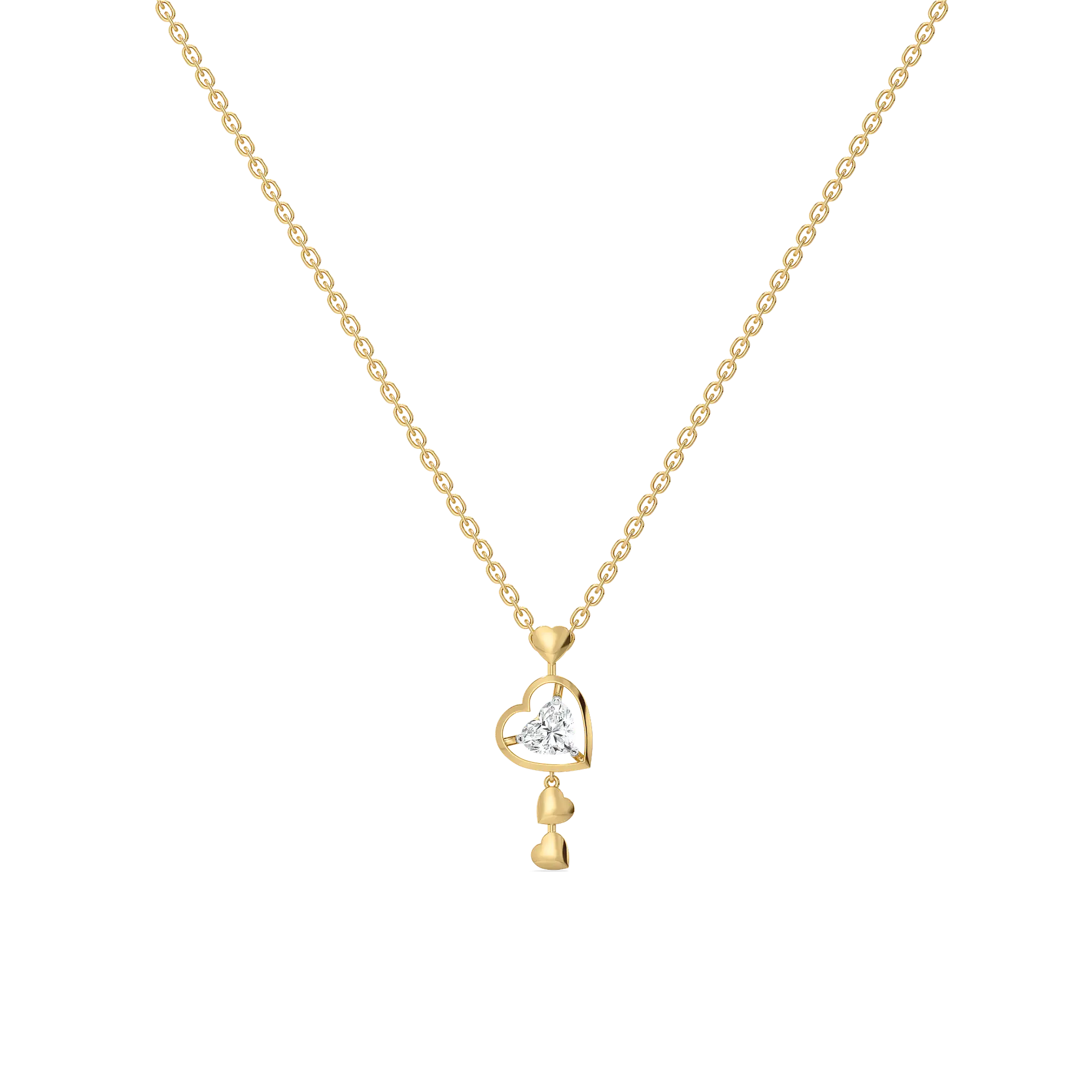 Dangling Hearts - Lab Diamond Necklace — image 1