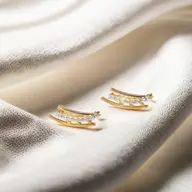 "Dare to Sparkle" Ear Cuff - Lab Diamond Earrings thumbnail 3
