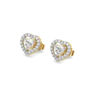 Devotion Heart Halo - Pure Gold Lab Diamond Solitaire Earrings thumbnail 1