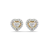 Devotion Heart Halo - Pure Gold Lab Diamond Solitaire Earrings thumbnail 2