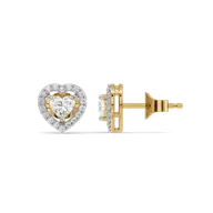 Devotion Heart Halo - Pure Gold Lab Diamond Solitaire Earrings thumbnail 3