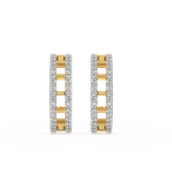 Double Pleated - Lab Diamond Hoop Earrings thumbnail 3