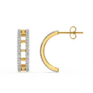 Double Pleated - Lab Diamond Hoop Earrings thumbnail 6