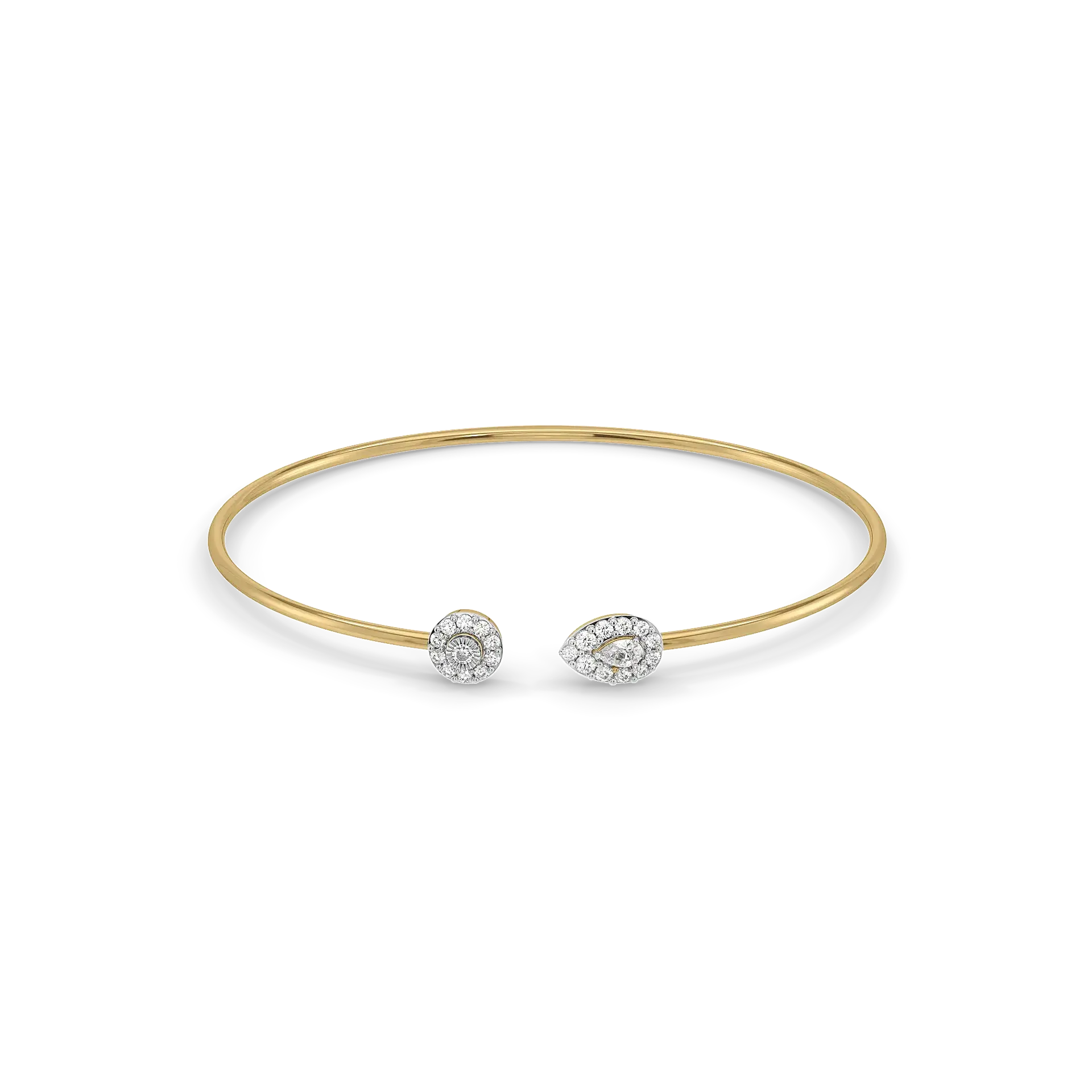 Draped Elegance Pure Gold Lab Diamond Bangle