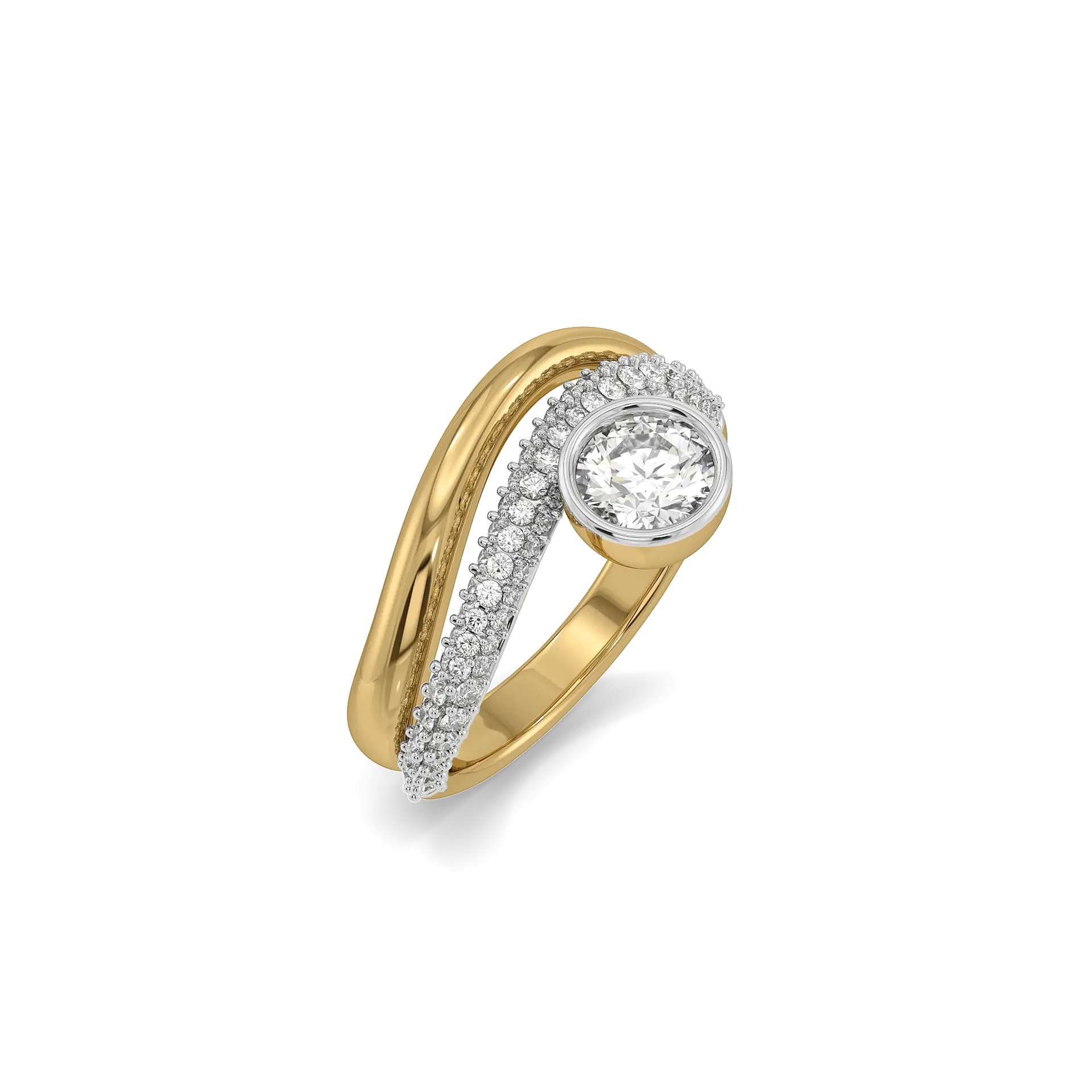 Draped in Gold - Pure Gold Lab Diamond Ring — image 1