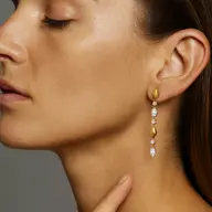 Draped in Marquise Drops - Pure Gold Lab Diamond Earrings thumbnail 1