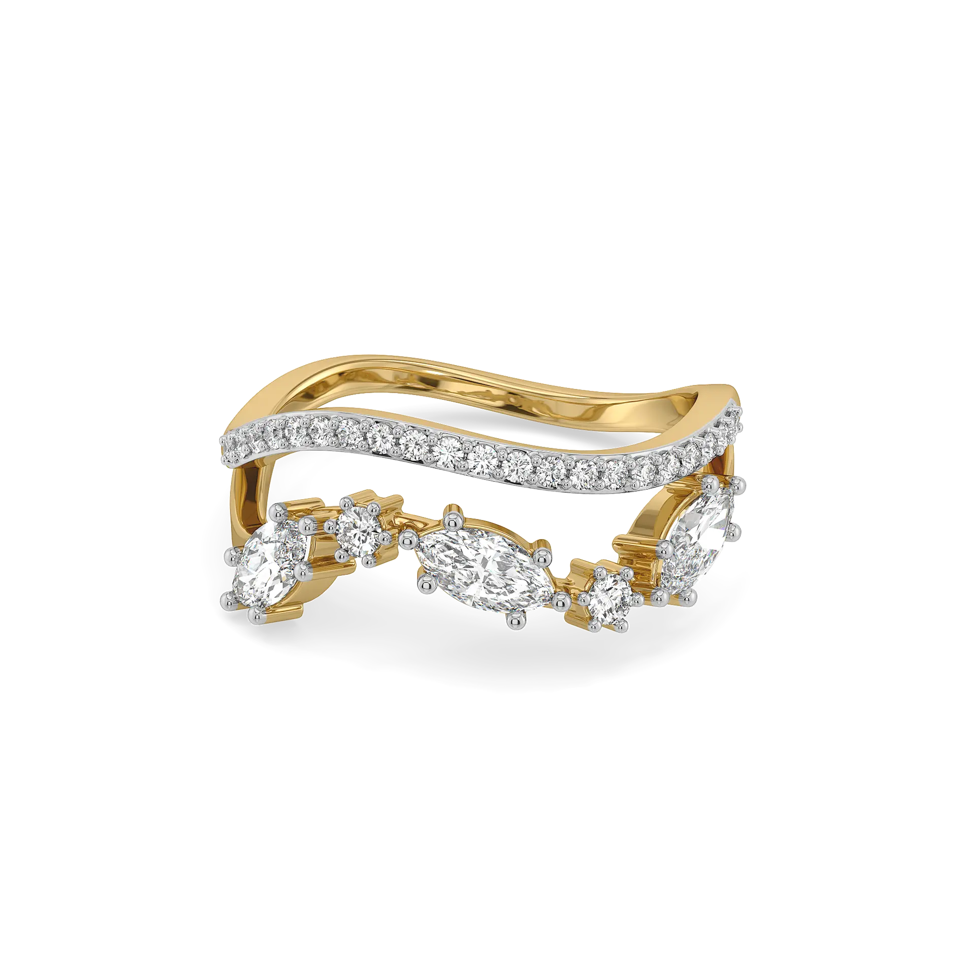 Draped in Marquise - Pure Gold Lab Diamond Ring — image 1