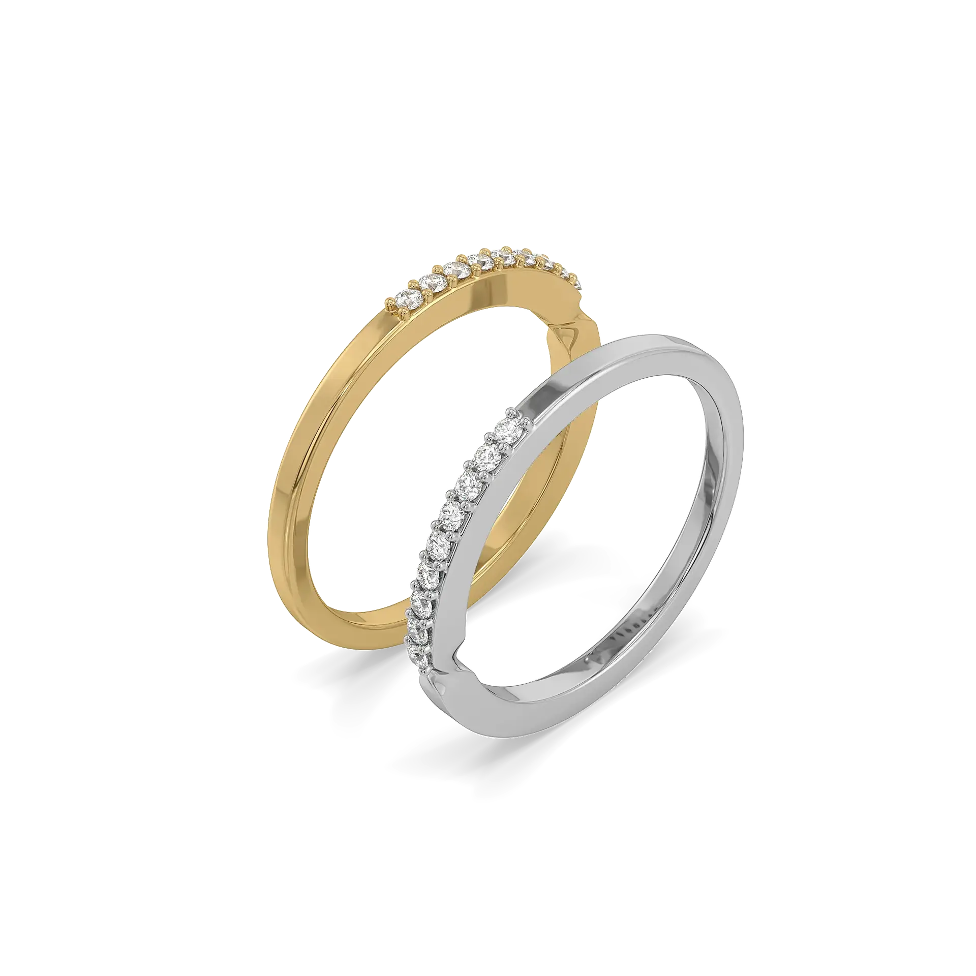 Dual Flow - Lab Diamond Stack Rings