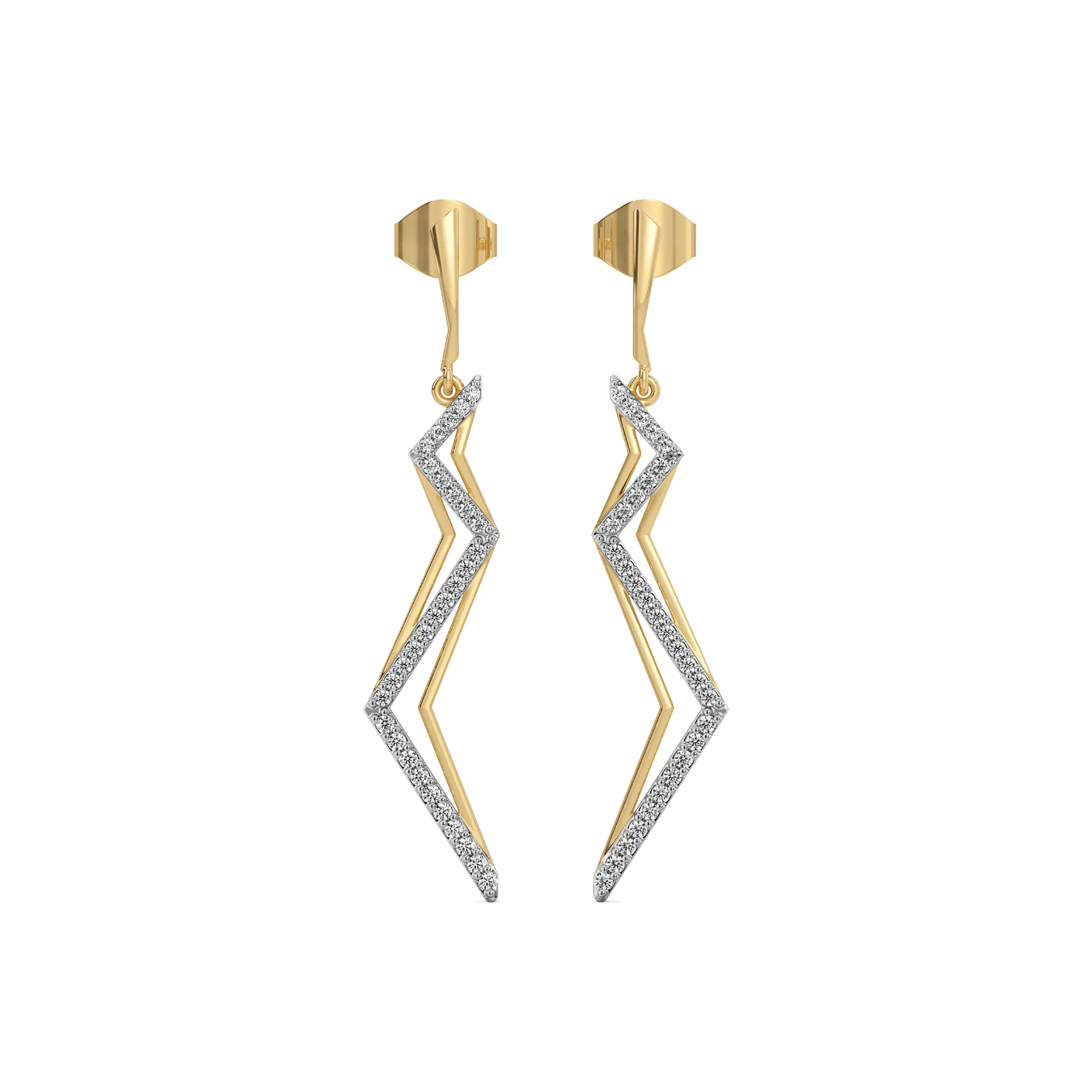 Edgy Dazzle Drops - Lab Diamond Earrings — image 1