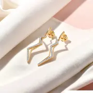 Edgy Dazzle Drops - Lab Diamond Earrings thumbnail 3