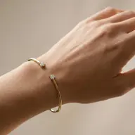 Elegant Oval - Pure Gold Lab Diamond Bangle thumbnail 2