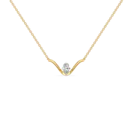 Elegant Oval - Pure Gold Lab Diamond Necklace thumbnail 2