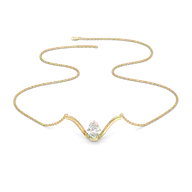 Elegant Oval - Pure Gold Lab Diamond Necklace thumbnail 3