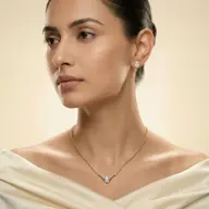 Elegant Oval - Pure Gold Lab Diamond Necklace thumbnail 4