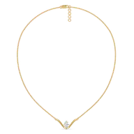 Elegant Oval - Pure Gold Lab Diamond Necklace thumbnail 5