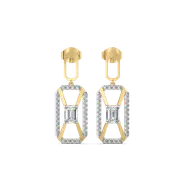 Emerald Edge Drops - Pure Gold Lab Diamond Solitaire Earrings thumbnail 1