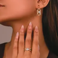 Emerald Edge Drops - Pure Gold Lab Diamond Solitaire Earrings thumbnail 3
