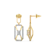 Emerald Edge Drops - Pure Gold Lab Diamond Solitaire Earrings thumbnail 5