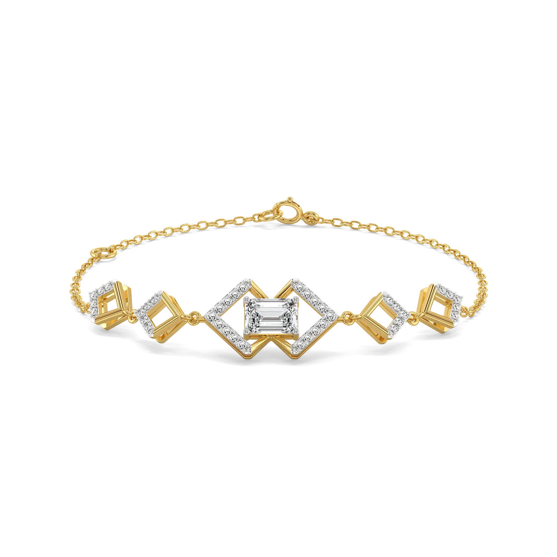 Emerald Edge - Pure Gold Lab Diamond Solitaire Bracelet — image 1