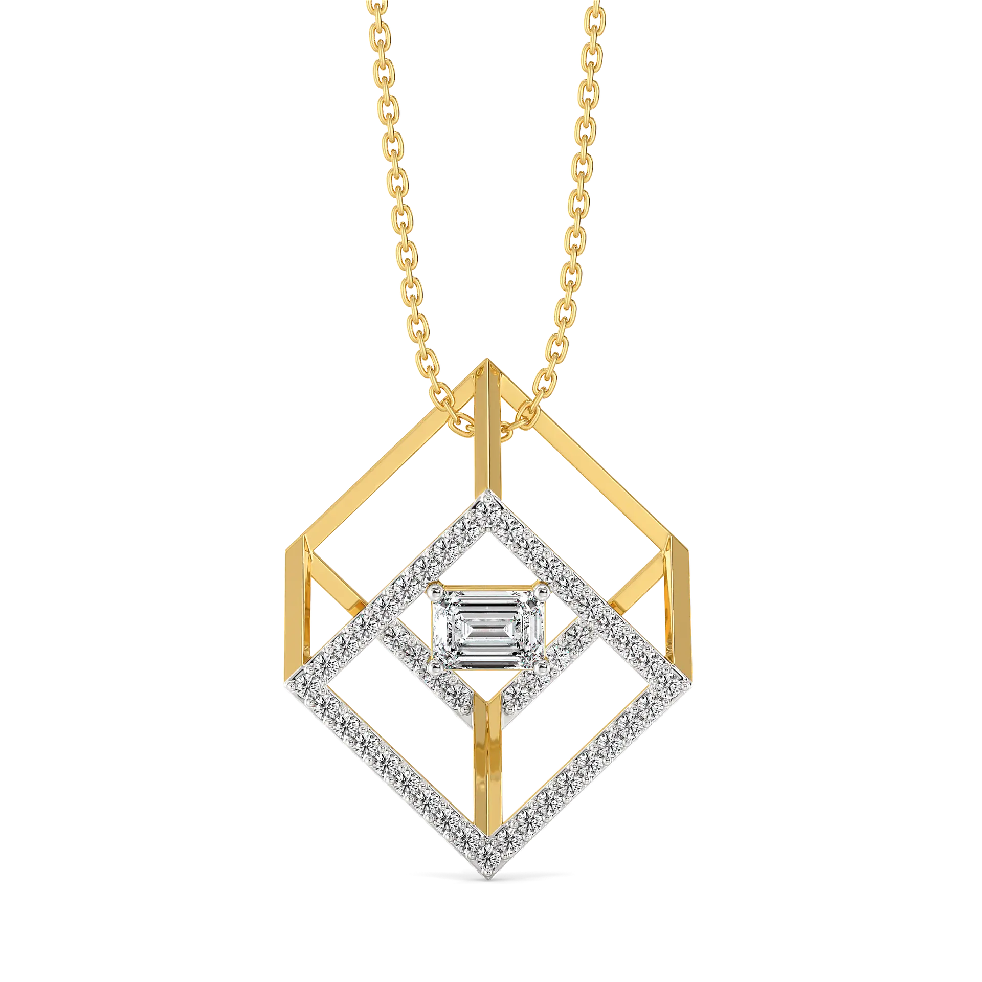 Emerald Edge - Pure Gold Lab Diamond Solitaire Pendant — image 1
