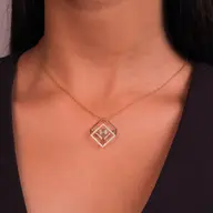 Emerald Edge - Pure Gold Lab Diamond Solitaire Pendant thumbnail 2