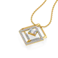 Emerald Edge - Pure Gold Lab Diamond Solitaire Pendant thumbnail 3