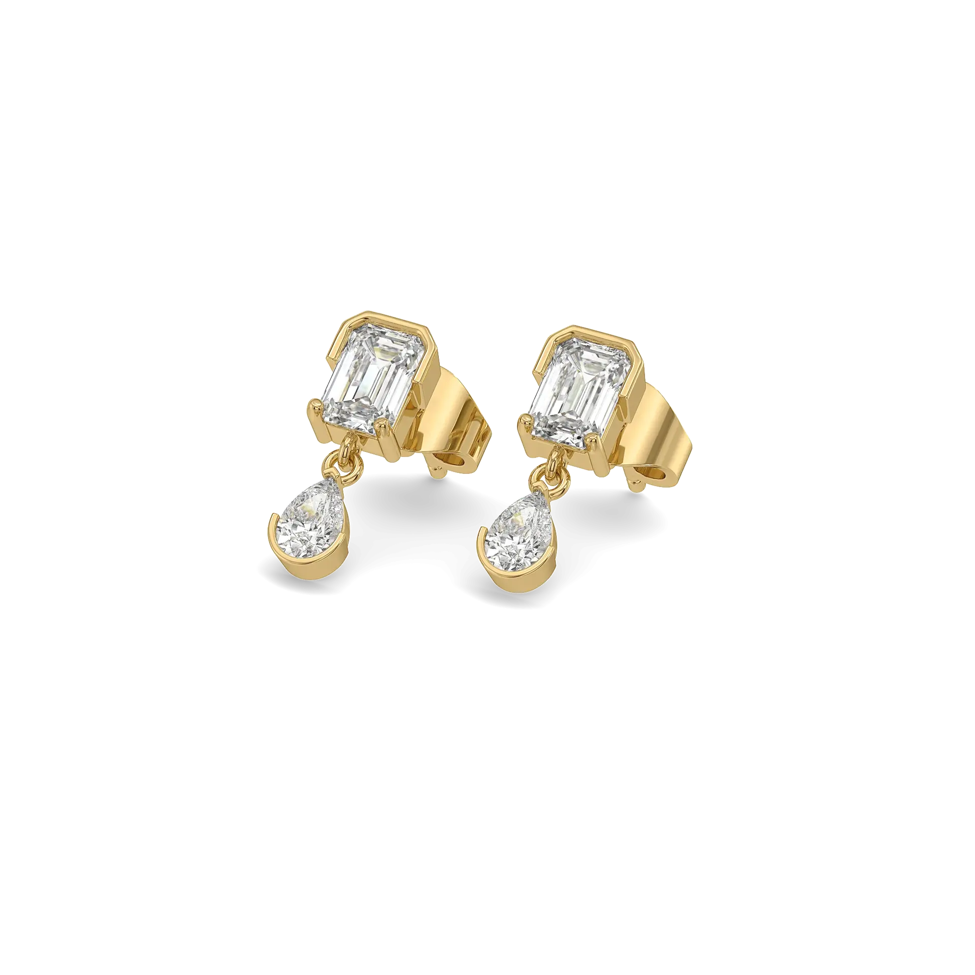 Emerald Pear Drop Lab Grown Diamond Earrings