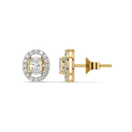 Empress Oval - Pure Gold Lab Diamond Solitaire Earrings thumbnail 3
