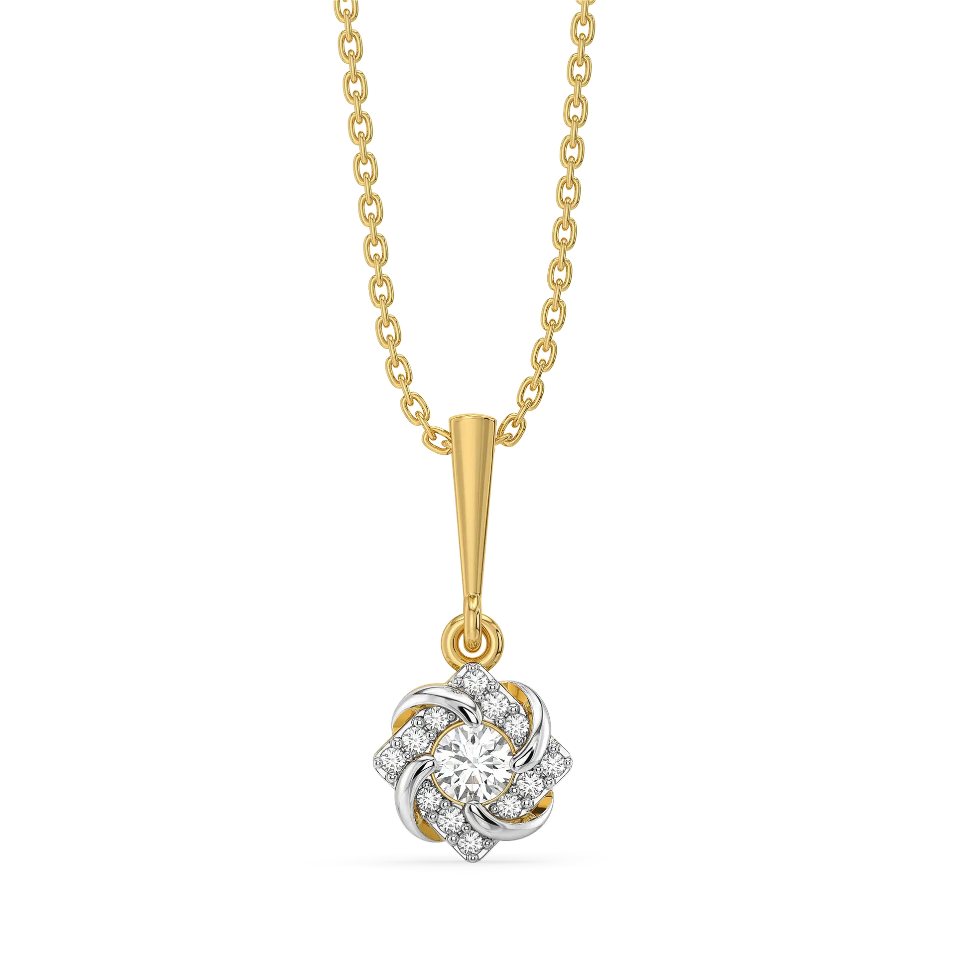 Encased Solitaire - Lab Diamond Pendant — image 1